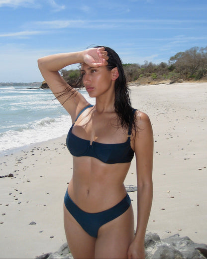 Cheeky Flattering Bikini Thong Bottom  Lagoon